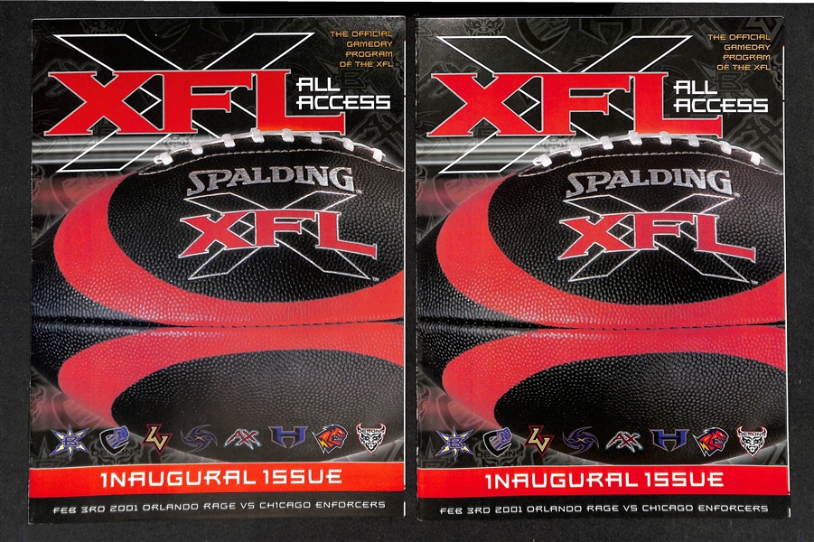 Lot of (6) USFL Kickoff Magazines USFL Championship Games (1983-1985) & (9) XFL All Access Magazines 